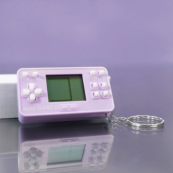 Small rectangular purple game console