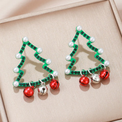 欧米の環境保護の祝日のクリスマスの装飾のイヤリングのクリスマスツリーのクリスマスの帽子の鈴の新年の楽しいアイデアの耳飾り