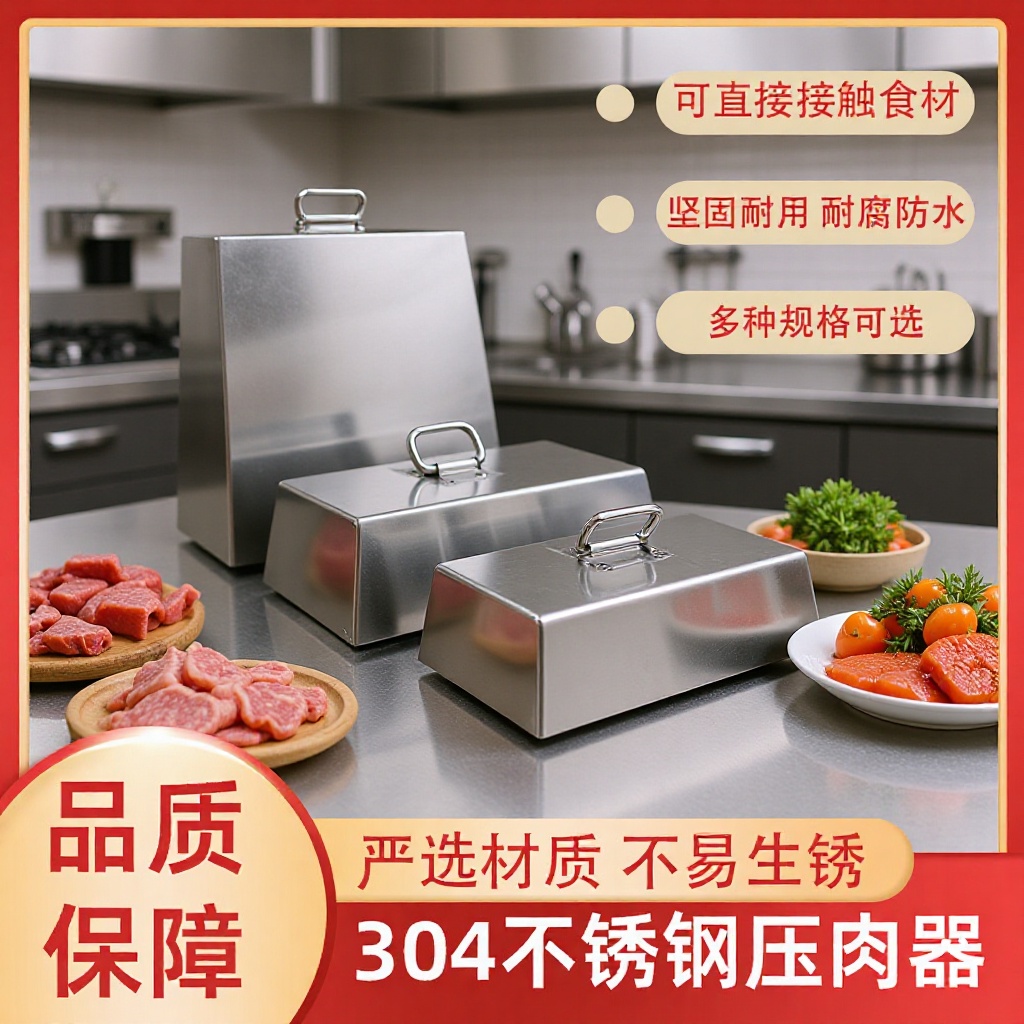 304不锈钢熟食卤肉压块压锅用具菜刀压布块咸菜汤桶配重所有