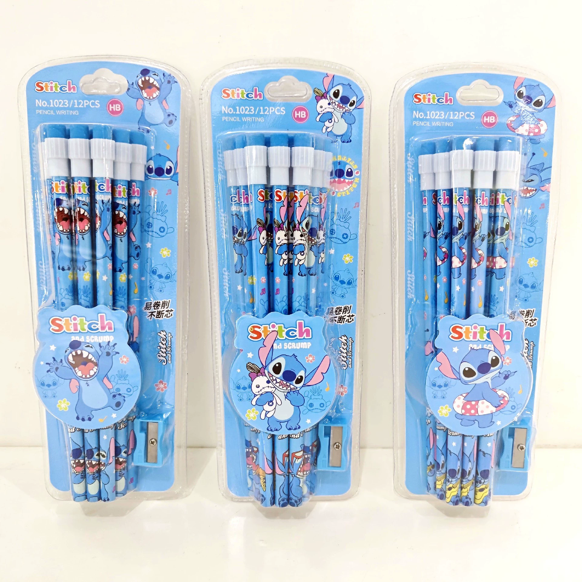 1023 Штучный деревянный карандаш с мультяшным дизайном Стич, стильный HB карандаш для письма с точилкой, экспорт