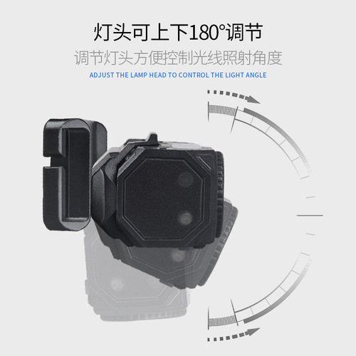 Cross-border multifunctional headlight outdoor portable camping lighting 180 degree rotating inspection light induction headlight