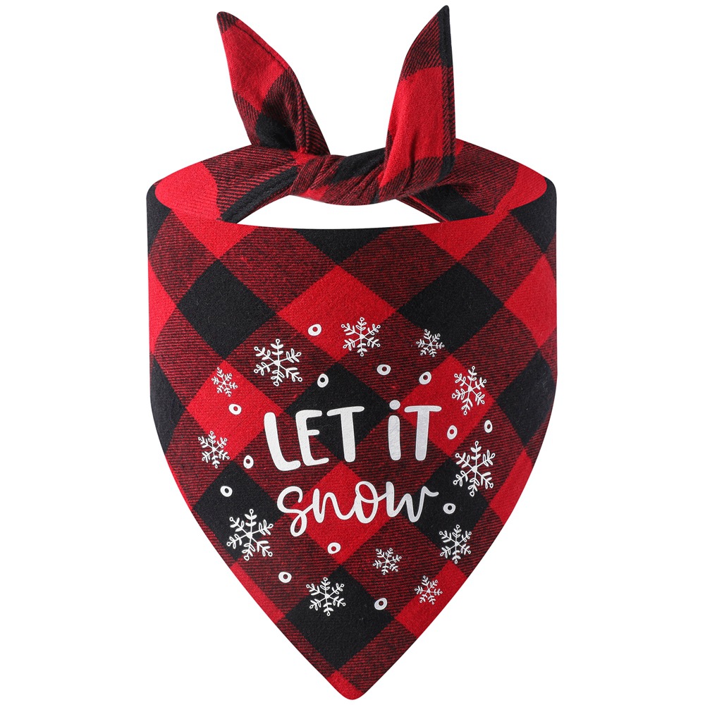 Los fabricantes nuevos transfronterizos de algodón a cuadros toalla triangular perro Toalla de saliva