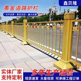 黄金护栏金色莲花市政道路安全栏城市交通隔离栏防护围栏厂家现货