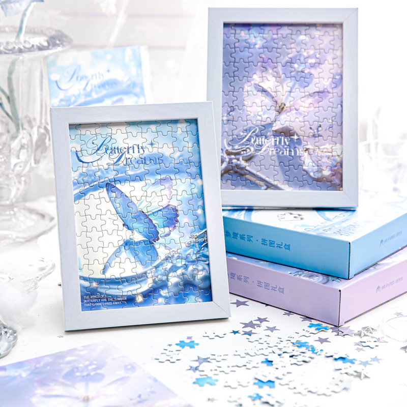 Mr. Paper ins Butterfly Puzzle Caja de regalo Butterfly Dreamland Regalos creativos Adornos de escritorio para niñas Rompecabezas divertido