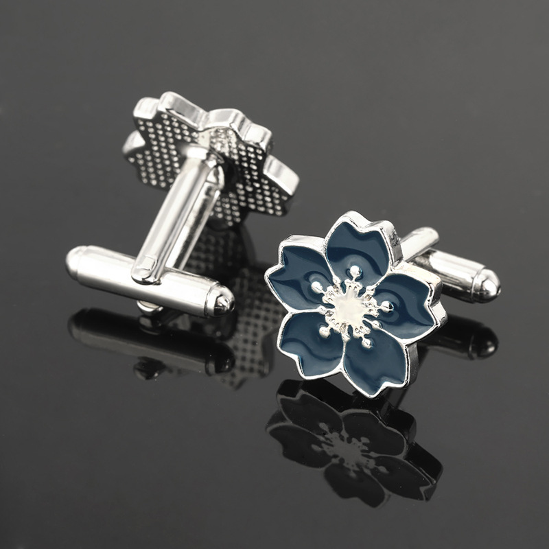 Neue kreative einfache blume manschettenknöpfe business hemd manschetten modische Französisch hemd manschette nägel_voghion.com