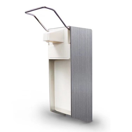 肘压款铝合金皂液器按压出液公共场所按压皂液器手动消毒机供应