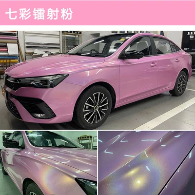 Car Pet Color Changing Film, Auto Color Change Film - pet-colorful-laser-cherry-blossom-pink-152-17m-roll