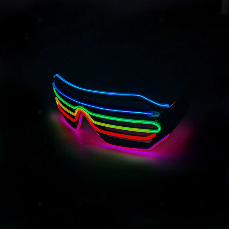 Новый EL Cold Line Six Blind Window Optical Glasses Gallery Gallery Party Bar Party Flash Glasses Novelty