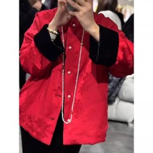 2008新中式女装红色夹棉外套禅意风新年战袍高级感国风上衣