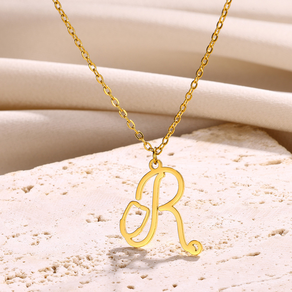 Acier Inoxydable Style Simple Lettre Placage Pendentif display picture 23