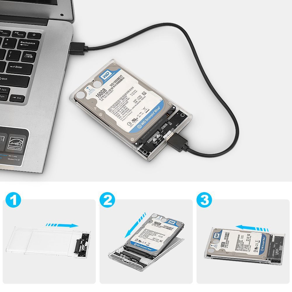 Mobile Hard Drive External Portable Universal New Transparent Model with Visible Internal Structure 2.5inch Usb3.0