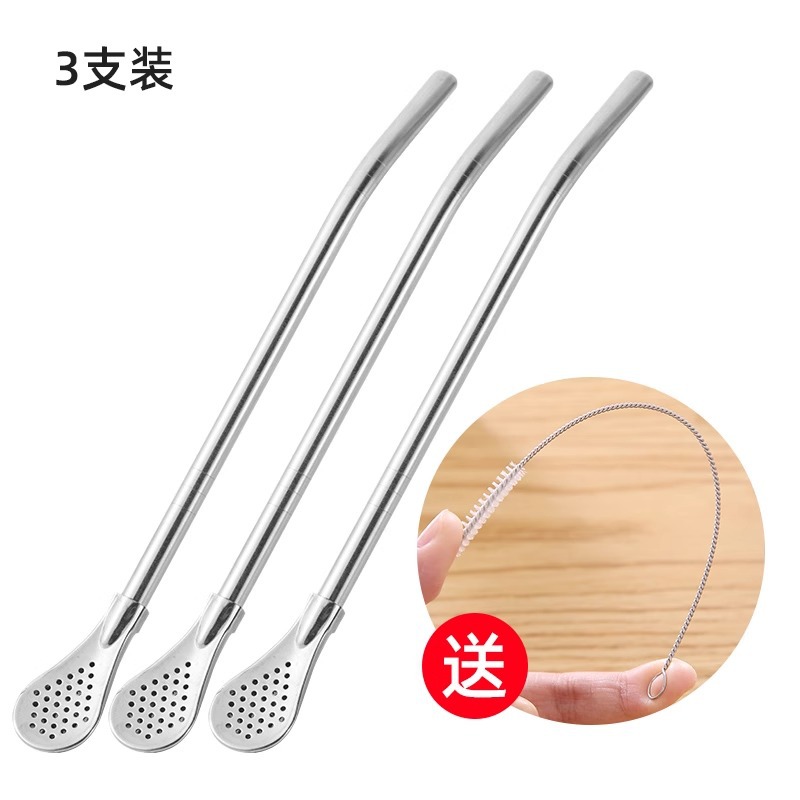 물방울 숟가락 빨대 3 짚 청소 브러시 3