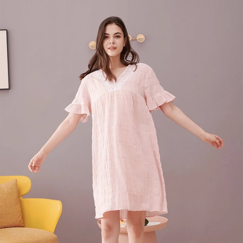 여성용 크레이프 나이트가운 QW43