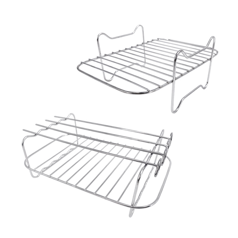 Accesorios para parrillas para freidoras de aire, parrillas para barbacoa, parrillas de acero inoxidable, parrillas al vapor, brochetas rectangulares de doble olla, parrillas para barbacoa