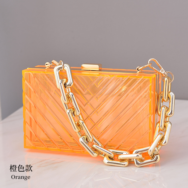 Nuevo acrílico transfronterizo transparente popular bolsa de cena europea y americana desmontable bolsa de moda universal bolsa de mujer bolsa al por mayor