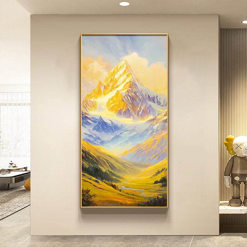 日照金山入户玄关装饰画山水画靠山图挂画新款客厅走廊过道画|undefined