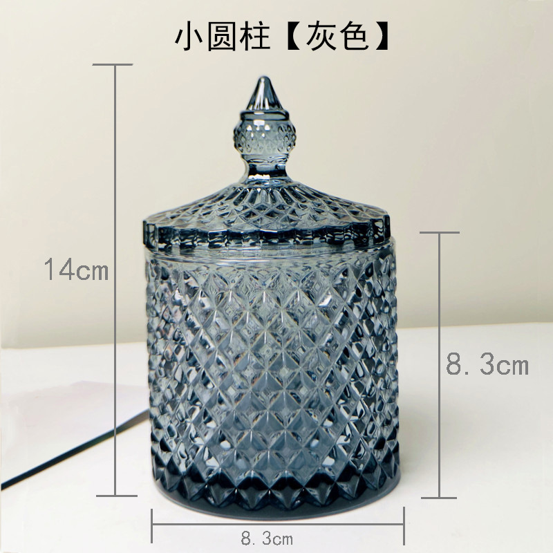 欧式玻璃罐香薰蜡烛罐糖果罐收纳摆件首饰品罐子消磁石水晶消磁碗|undefined