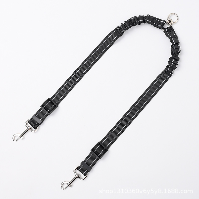 Cuerda de tracción para mascotas Cuerda de perro de nylon reflectante de doble cabeza Perro pequeño Perro grande Golpe a prueba de explosiones Una arrastre Dos Cuerdas elásticas al por mayor