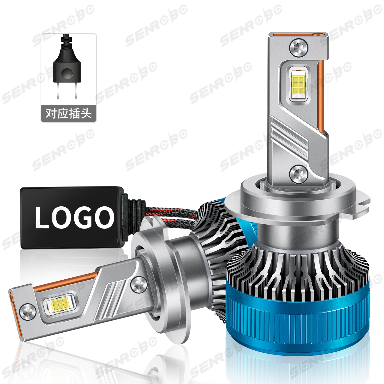 Transfronterizo para Amazon AliExpress 6000K automóvil led faro H1H7H4 concentrador faro H119005
