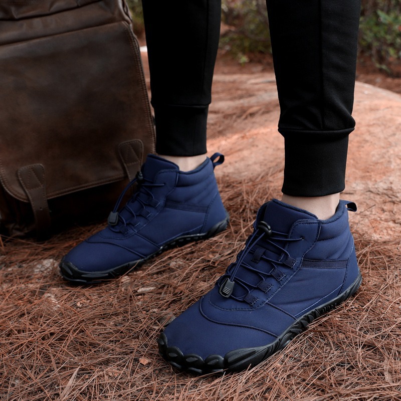 Zapatos de senderismo, antideslizantes, transfronterizos, cálidos, para otoño e invierno, zapatos de algodón repelentes al agua, botas de nieve de senderismo de cinco dedos para parejas, talla grande para exteriores