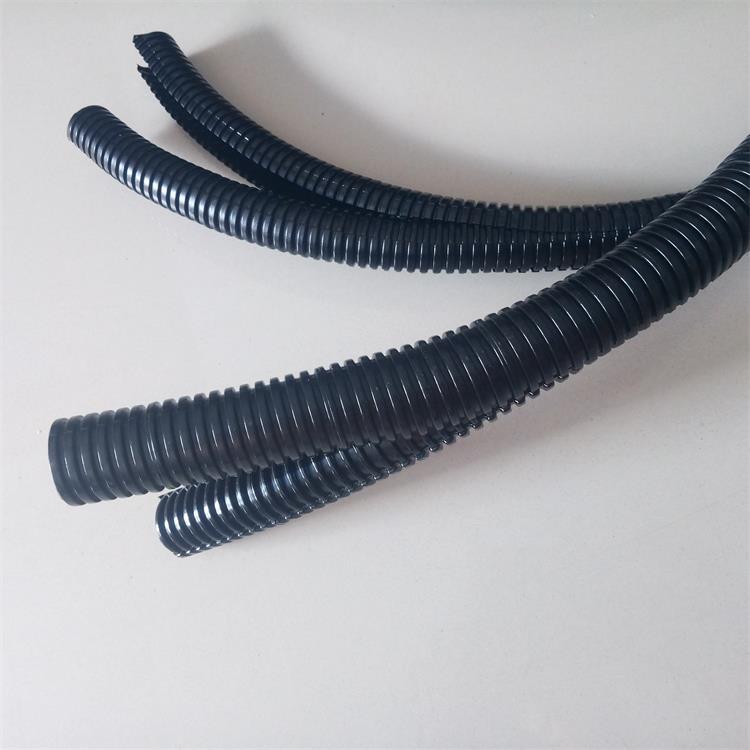 AD25.8双拼塑料波纹管 PA6阻燃双开口电缆保护软管现货