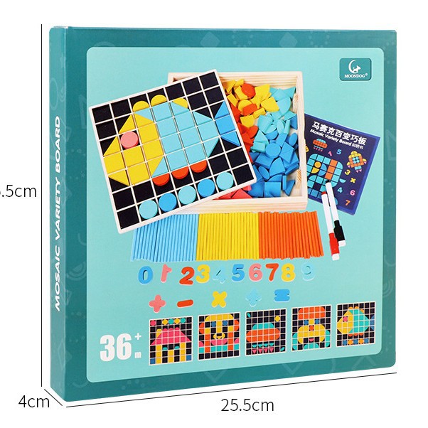 Cpc Cruz-frontera niños de madera mosaico 3D bloque de construcción estéreo rompecabezas niño color cognitivo educación temprana juego de puzzle