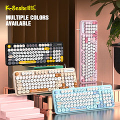 Viper K2 有線 USB キーボードとマウス セット レトロ パンク ガール デスクトップ コンピューター ノートブック オフィス セット
