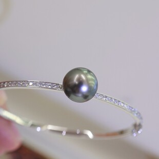 18K Gold Accessories Simple Diamond Diamond Pearl Bracelet Goose Egg Shaped Bracelet Accessories Do Not Contain Beads