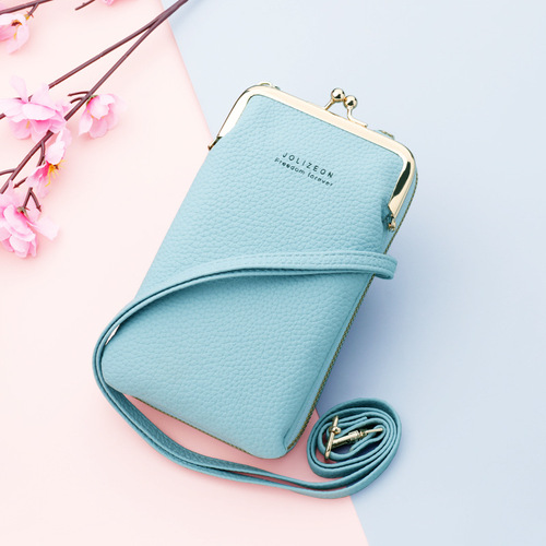 Crossbody bag mobile phone bag women's shoulder bag candy color mini bag vertical women's clutch bag women's long wallet