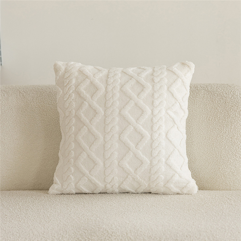 Cojín de sofá de felpa de color sólido, moderno y minimalista, para sala de estar, decoración de habitación modelo, cojín para cabecera