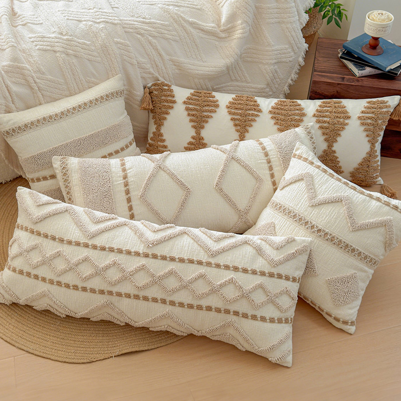 Nórdico inswind almohada simple versátil sala de estar sofá cojín dormitorio ventana flotante cabeza de cama respaldo cojín almohada cubierta