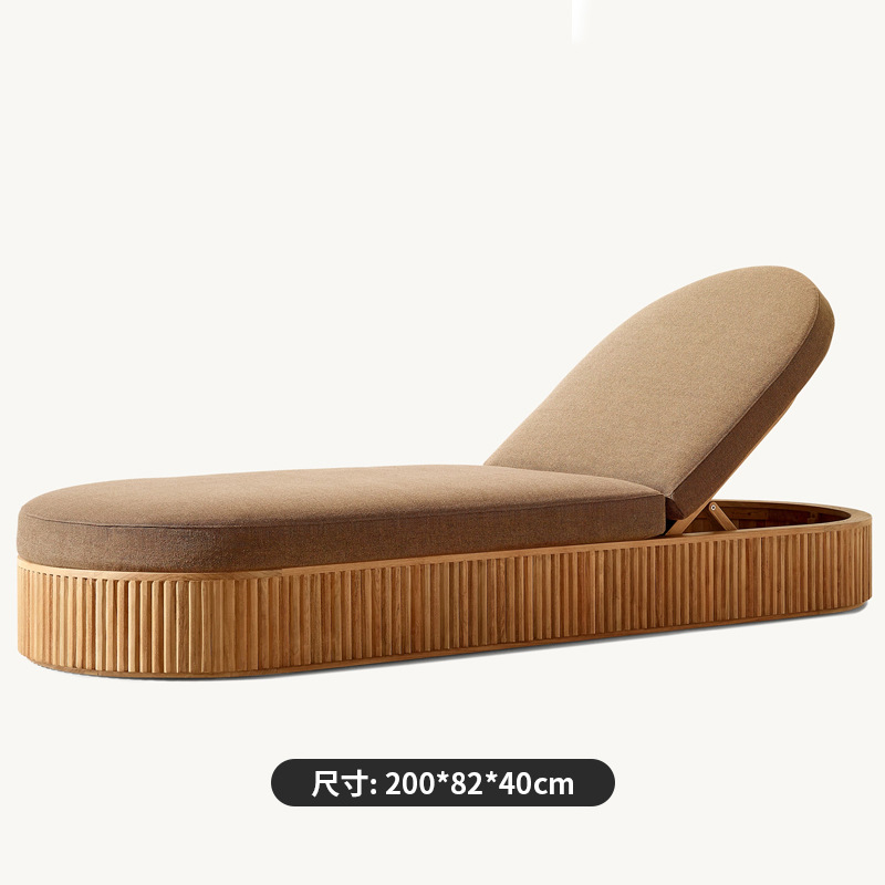 Sofá de ocio al aire libre teca villa hotel patio terraza diseñador de madera de cera al aire libre sofá de teca