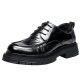 2025 Leather Shoes Men's Summer British Style Genuine Leather Men's Shoes Big Round Head Thick Bottom Business Casual Leather Shoes Dress Commuter