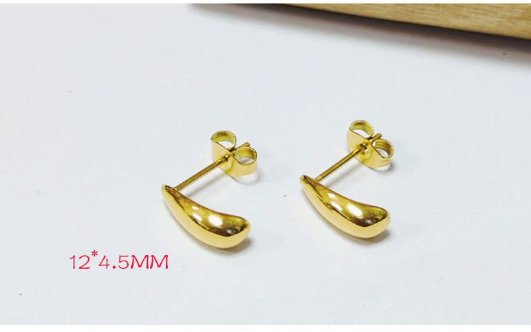 1 Pair Simple Style Geometric Titanium Steel Plating 18k Gold Plated Ear Studs display picture 1