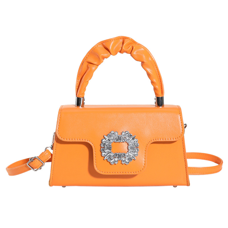 Moda diamante-incrustado pequeña bolsa cuadrada 2024 nuevo estilo nacional bolso de la gema bolso de las mujeres estilo occidental textura hombro bolsa de mensajero