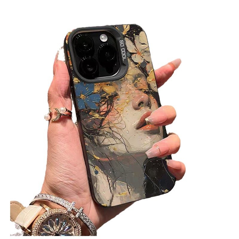 油絵少女風 Apple 16Pro 携帯ケース iPhone15Promax 新型14 個性派17Pro 美しい|undefined
