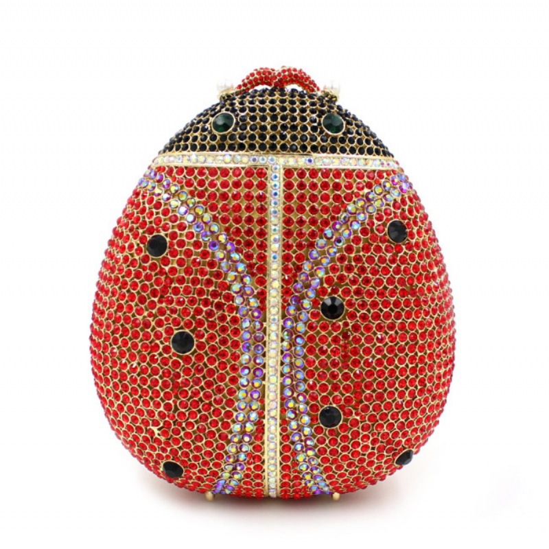 * Fuente transfronteriza de dibujos animados paquetes de diamantes para la cena en forma de escarabajo caja dura llena de paquetes de diamantes bolsas de diamantes de mano para mujeres
