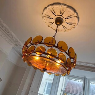 Murano穆拉诺法式复古风客厅吊灯设计师玻璃美式中古经典餐厅灯具-阿里巴巴