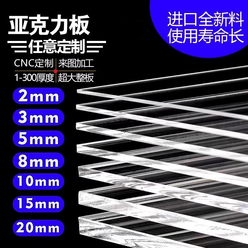 Высокопрозрачная акриловая пластина, оргстекло, обработка ПСПММА, резка, печать и индивидуализация