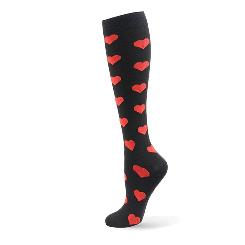 Compression Running Socks, Unisex Jacquard Knee-High Socks, Multiple Patterns, S/M & L/XL