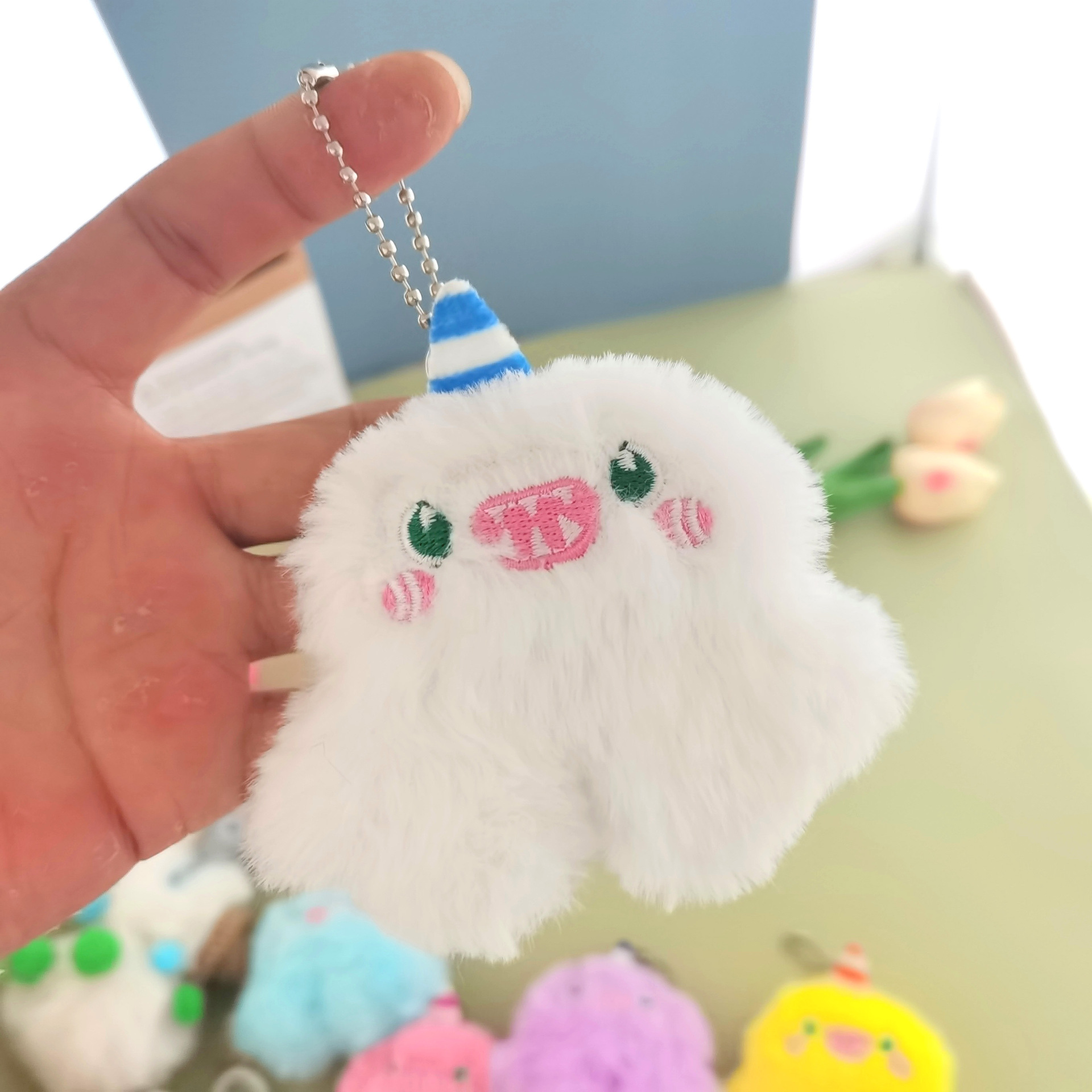 Muñeca de dibujos animados, ramo de muñeca, muñeca de peluche de bricolaje, colgante de unicornio, bolso escolar, llavero