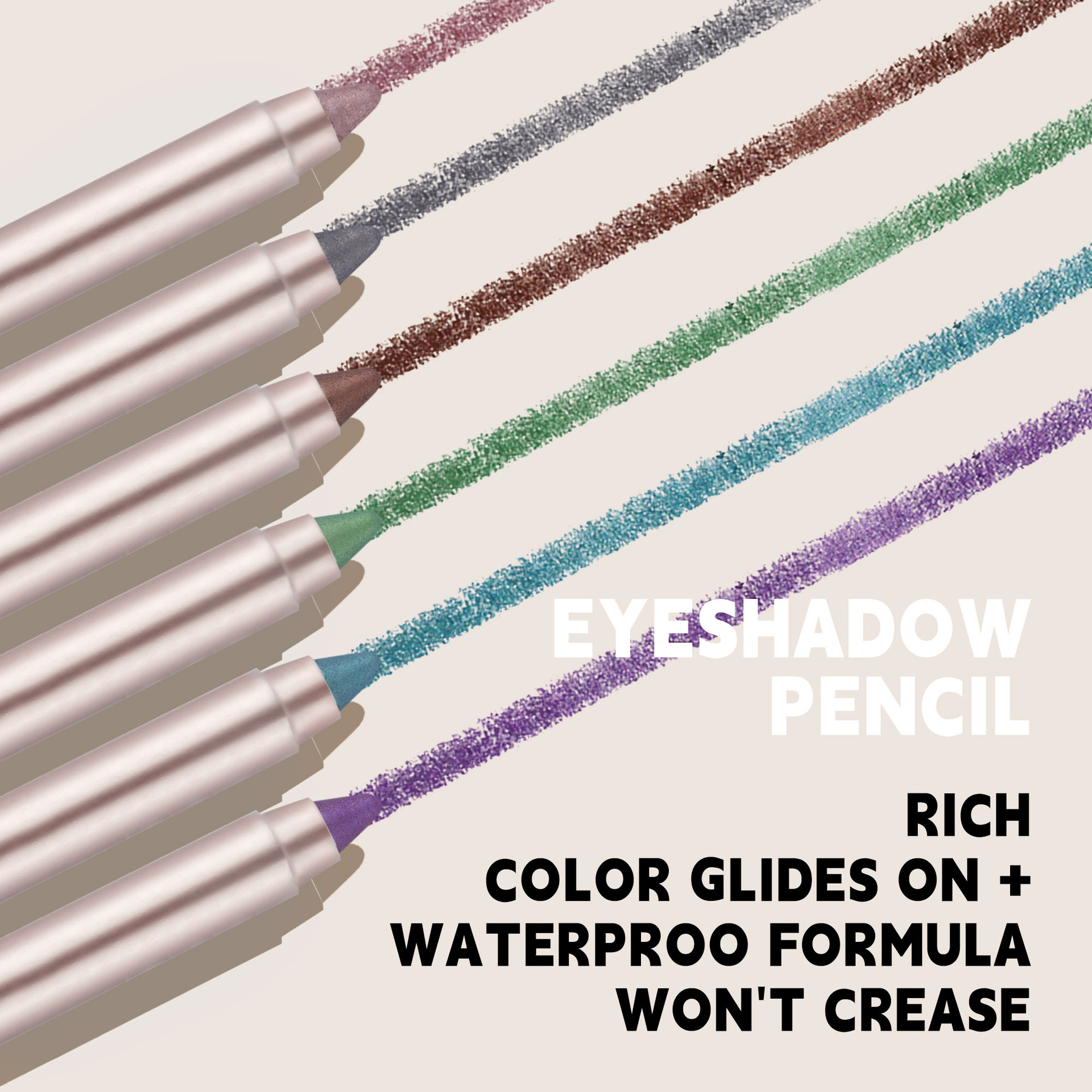 Cross-border exclusive 6-color pearlescent eyeshadow pen set, non-smudging with pencil sharpener, eyeliner pen, eye pencil, foaming pen Application Scenario