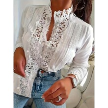 K 17017 Sexy Lace Trim Spring Blouse ��˿���ɳ��� ����