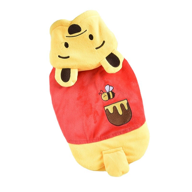 Одежда для собак осень и зима новая средняя и маленькая собака Тедди золотистый ретривер хлопковое пальто на флисовой подкладке Милая одежда для мультяшных собак осень