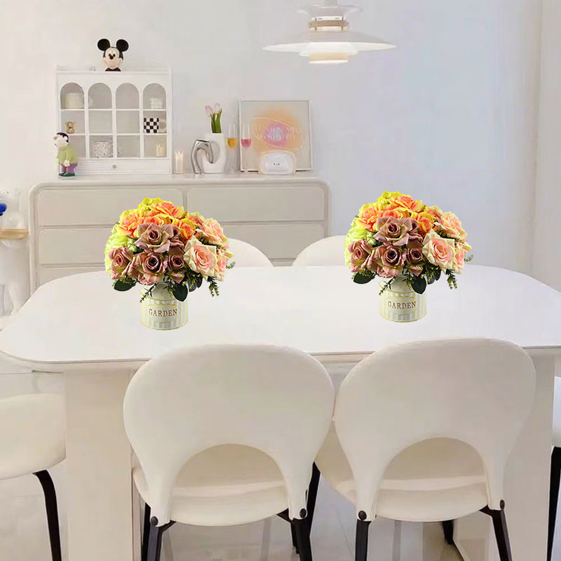 Simulación de rosas de 5 cabezas de rosas de bordes de boda fotografía decoración decorativa accesorios para el hogar flores de simulación flores falsas rosas