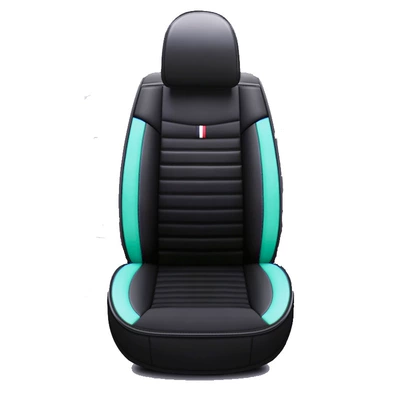 single seat leather seat cover, Seat cushion, seat cover - black-green-single-seat-standard-version-general