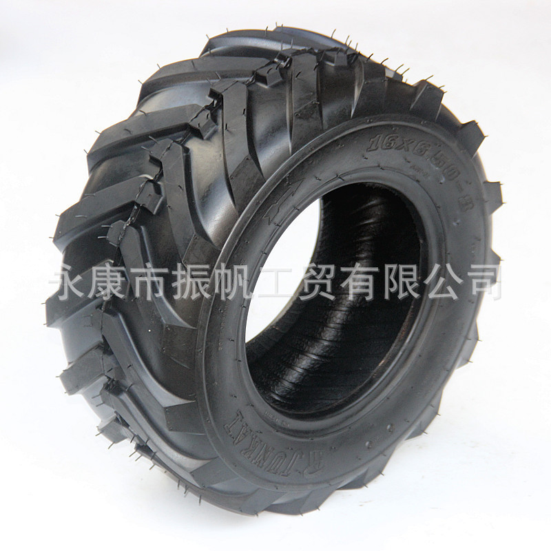 Sweeper Truck Tire 16X6.50-8 Tire, Micro-Tiller Agricultural Vehicle Deep-Tread Herringbone Vacuum Tire 8inch Wheel Hub Accessories