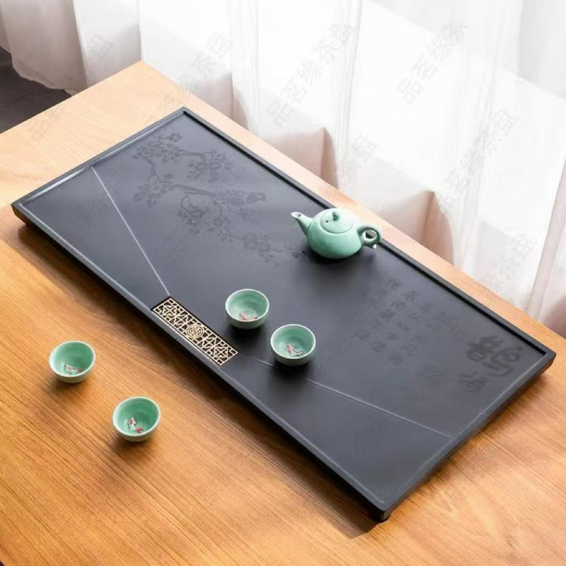 Nuevo tipo de mesa de té sintética de piedra de oro integral imitación de piedra doméstica oficina moderna simple drenaje directo