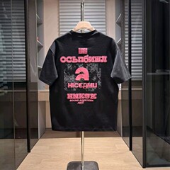 夏の新しいトレンディなブランドレタープリント半袖Tシャツメンズアメリカンレトロカジュアル多用途半袖トップTシャツ