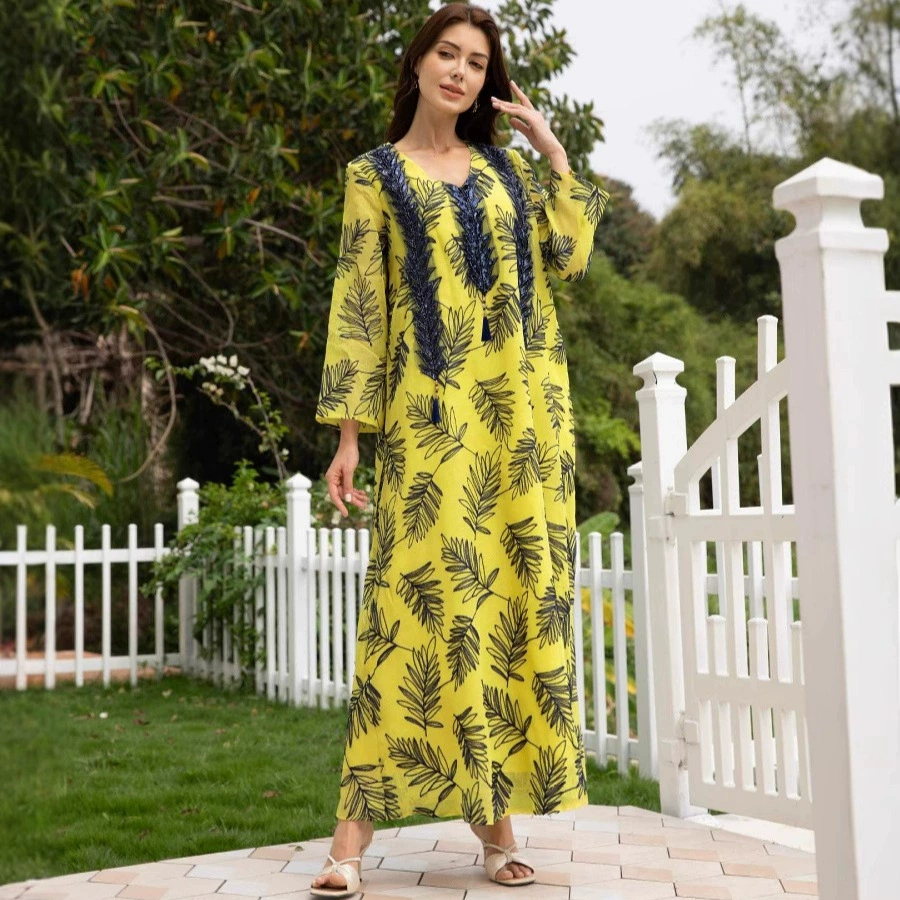 NC46 Ближневосточное арабское платье с вышивкой из сетки для женщин, мусульманское вечернее платье для ужина в Дубае